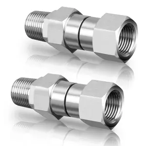 M MINGLE 3/8” NPT Pressure Washer Swivel Fitting, Anti-Twist 3/8” Swivel Male to Female Adapter, 360° Kink-Free Swivel Connector for Gun and Hose, 4500 PSI, 2 Counts fathersdaygift