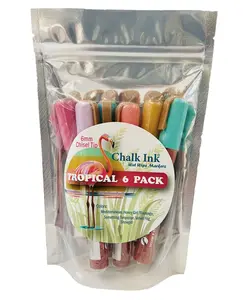 6mm Tropical Pack Set of 6 Wet Wipe Markers