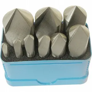 Value Collection 9-Piece Single End Countersink Set - High Speed Steel, 1 Flute, 3/16 to 1" Head Diam, 100° Angle, SC101009S