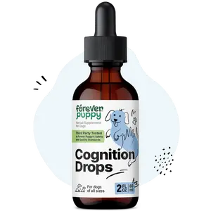 Cognition Drops for Dogs - Lion's Mane Tincture & Ginkgo Biloba Liquid Supplement for Brain Support - Herbal Drops w/Ashwagandha Root for Brain Focus & Clarity - 2 fl oz