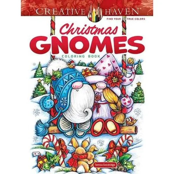Creative Haven Christmas Gnomes Coloring Book - English Paperback by Teresa Goodridge, with Coloring Pages, Adorable Gnomes, Holiday Illustrations, 0.45 lbs, 10.63" h x 8.03" l x 0.39" w, None (No Extra Accessories)