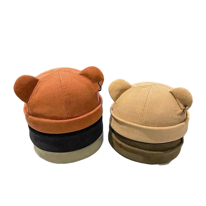Unisex Plain Brimless Cap with Rolled Cuff - 1 Piece, Adjustable Strap for All Head Sizes, No Flat Hairstyle, Ideal for Everyday Errands, Sports & Casual Outings, Daily, Brimless Design, Fits All Head Sizes, Portable, 56-58Cm (Adjustable Inside)