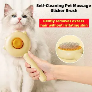 Two Tone Pet Needle Comb, Cat massage  Brush Pet Hair Removal Brush, Grooming and Massaging Comb for Cats and Dogs, Pet Hair Detangling Comb for Kittens, Dog Hair Grooming Comb, Grooming Tools, Deshedding Tool