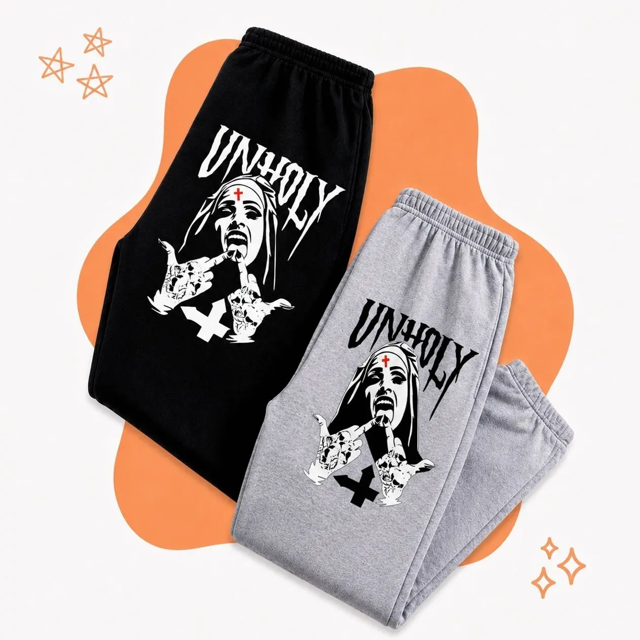 Unholy Graphic Sweatpants, Gothic Streetwear Pants, Comfortable & Stylish Casual Wear, Gift for Him, Gift for Her, Trending 2026 0