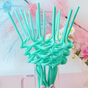 5/7/13pcs Spiral Bent Fun Straws, Reusable Drink Straws, Party Decoration Supplies, Gift Idea, Perfect for Gatherings and Events