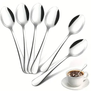 6 Pieces Espresso Spoon Set, Stainless Steel Coffee Spoon - Length 4.72 in Mini Coffee Spoons for Coffee, Hot Tea for Coffee Bar