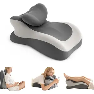 Memory Foam Reading Pillow, Ergonomic Design, Multi-Position Support , Versatile Used for Neck, Back and Leg Support, Soft and Comfortable, Reading Tools, Removable, Fun Couple Pillows Prone Back and Knee Support Leg Elevation with Washable Cover