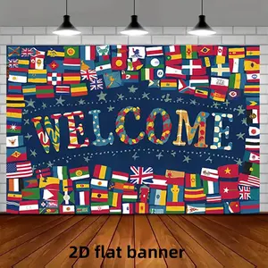 2D Plane Design for Home Decor, International Flags Art, Perfect for Photography Backdrop, Wall Art, Door Display, Party Decoration