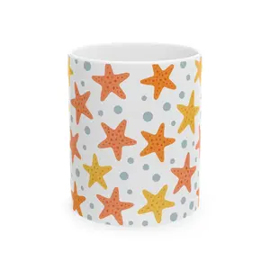 Beach Vibes Starfish Ceramic Mug - Perfect Gift for Summer, Coastal Decor, Coffee Lover, Beach House, Ocean Theme