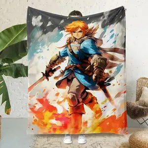 Zelda Inspired Throw Triforce Symbol Art Premium Soft Warmth All Season Comfort Gaming Sessions Essential Camping Must Have Collector Item Legendary Design