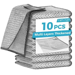 10pcs Multi-Functional Scratch Resistant Dishwashing Cloth, Reusable Dual Layer for Dishwasher, Wet Dry Use Kitchen Sink Cleaner