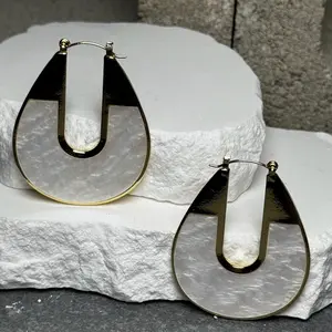 Opal Blade Hoop Earrings