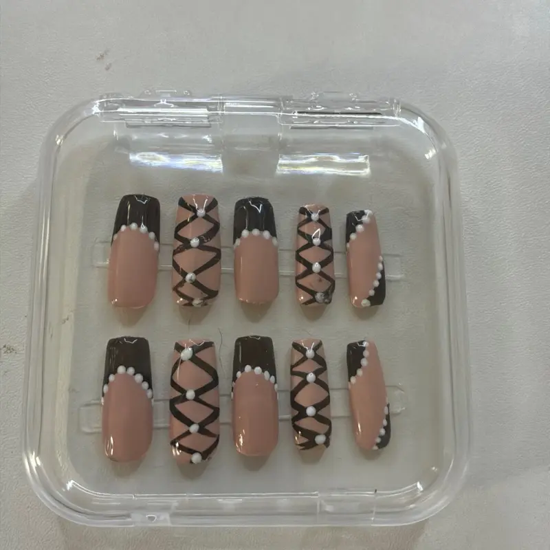 Black and white nails