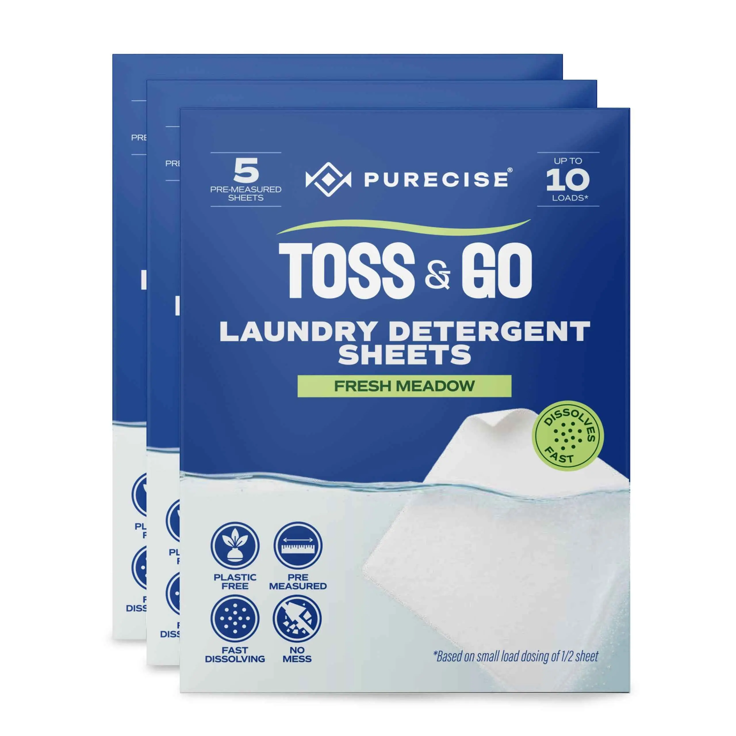 Toss & Go Laundry Detergent Sheets — Travel 3-Pack He Detergent Pacs Household Laundry Detergent