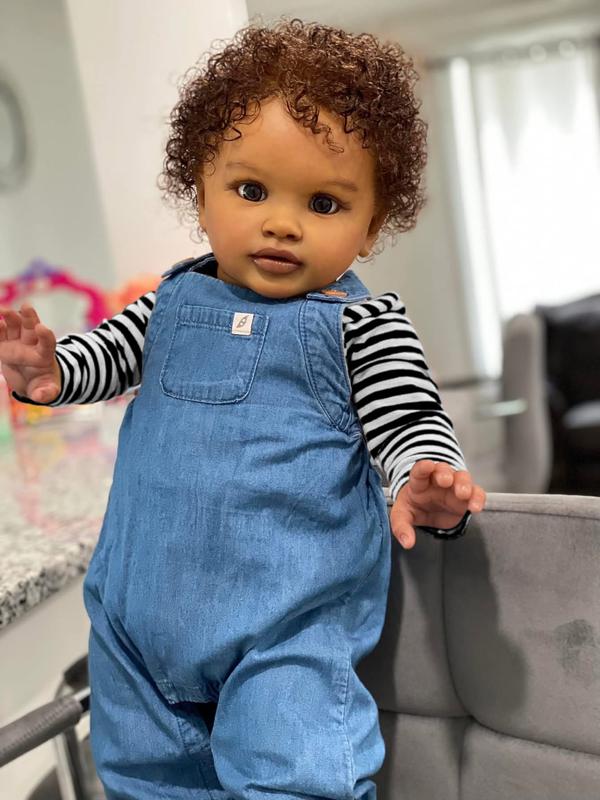 Reborn Toddler Baby Dolls Girls 26 Inch Large Size Black Baby Dolls, African American Reborn Toddler Doll with Natural Hair, Like Real Babies for Girl Boy Toys