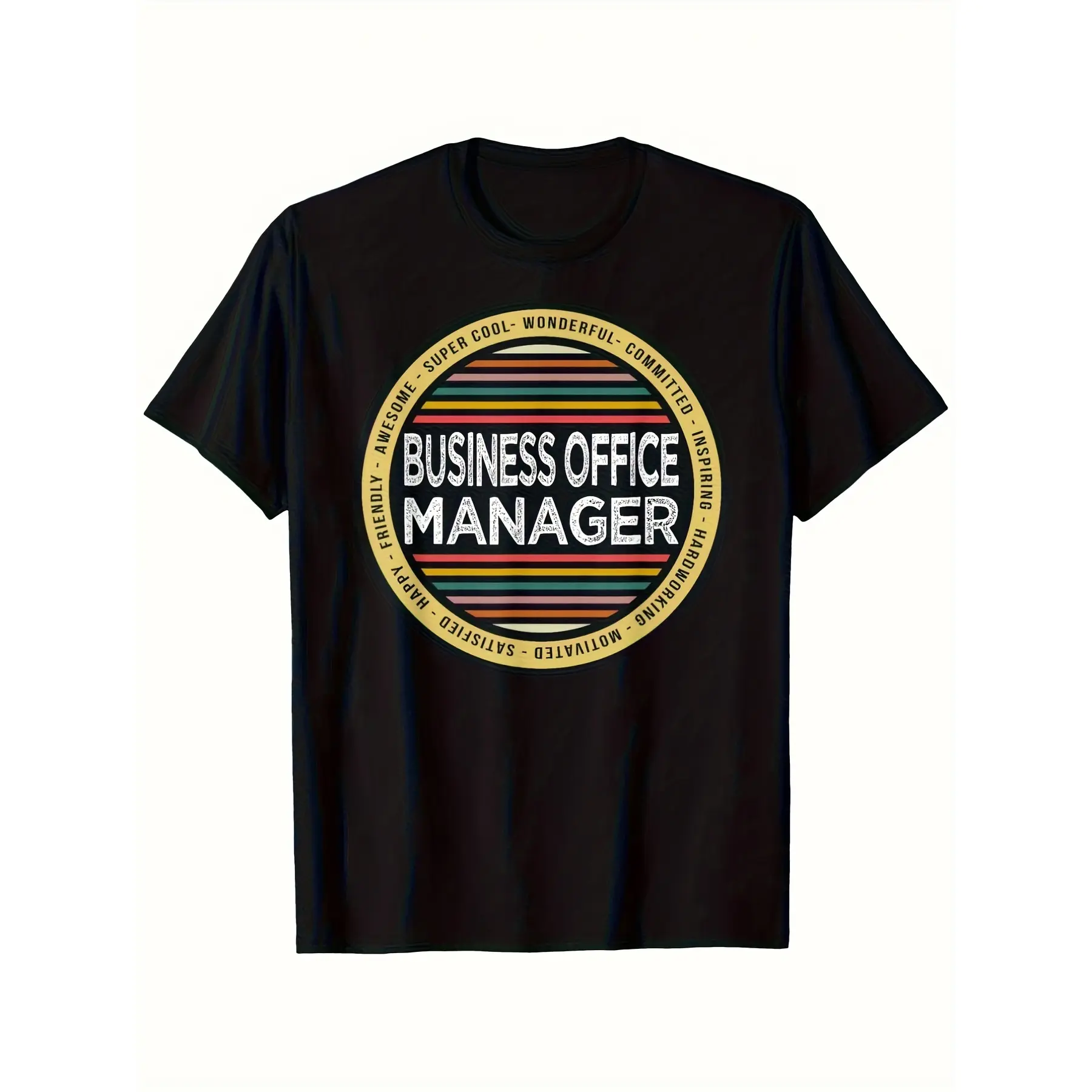 Funny Business Office Manager T-Shirt - Workplace unisex soft cotton short sleeve t shirt, vintage graphic casual tee for men women teens, perfect birthday holiday gift for camping travel gym daily street  wear