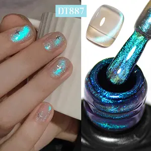 Meet Across 7ML Blue Tears Cat Eye Gel Nail Polish Set, Magnetic DIY Manicure Kit, Aurora Glitter Soak Off UV LED Long-Lasting Varnish, Manicure Gels, Gel Nail Art for Home & Salon