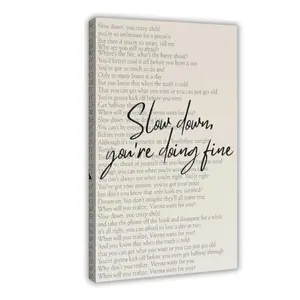 Vienna Lyrics Poster, Slow Down You're Doing Fine, Billy Joel Poster, Wall Art, Vienna Poster, Dorm Wall Decor