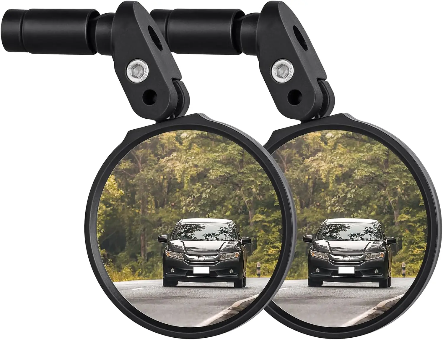 Mirror, Bicycle Mirrors for Handlebars with 360- Rotation and Unbreakable Convex Rearview Lens for Safe Cycling (2 Sets)