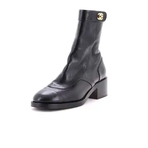 Pre-owned Chanel Women's CC Turnlock Cap Toe Chelsea Boots Leather by Rebag
