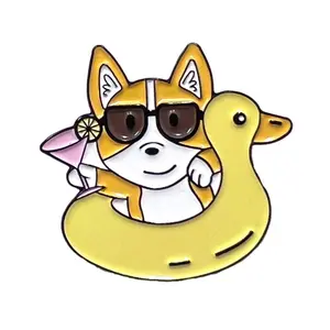 Corgi Ducky Lifebuoy Enamel Pin – Summer Accessory for Dog Lovers & Pin Collectors – Cute Lapel for Bags, Jackets & Vibes