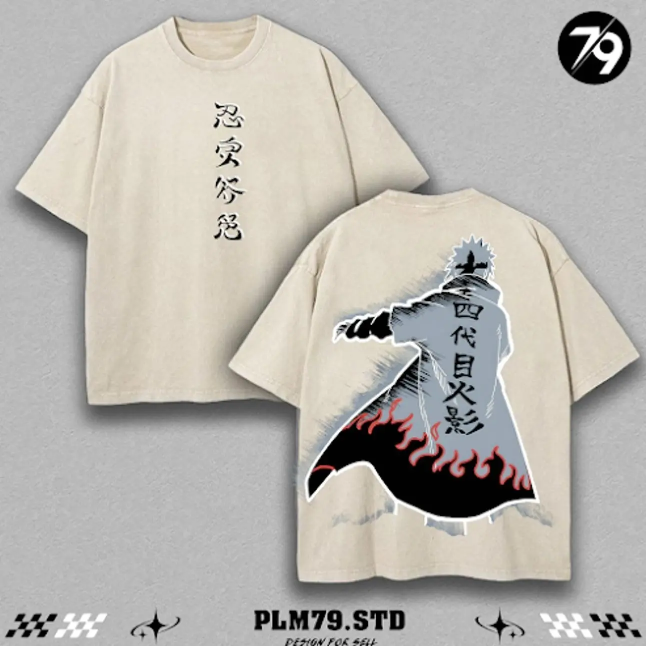 Minato Namikaze "Fourth Hokage" Father Naruto Anime Printed T-Shirt Washed Unisex Streetwear Naruto Merch Gift For Naruto Fan Minato Fan WEG