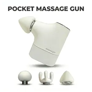 Mini Portable Handheld Massager Cordless 5 Speeds 3 Interchangeable Heads USB Rechargeable Deep Tissue Massager for Head Back Leg Waist Neck White Gift Therapy tiktokshopspringglowup
