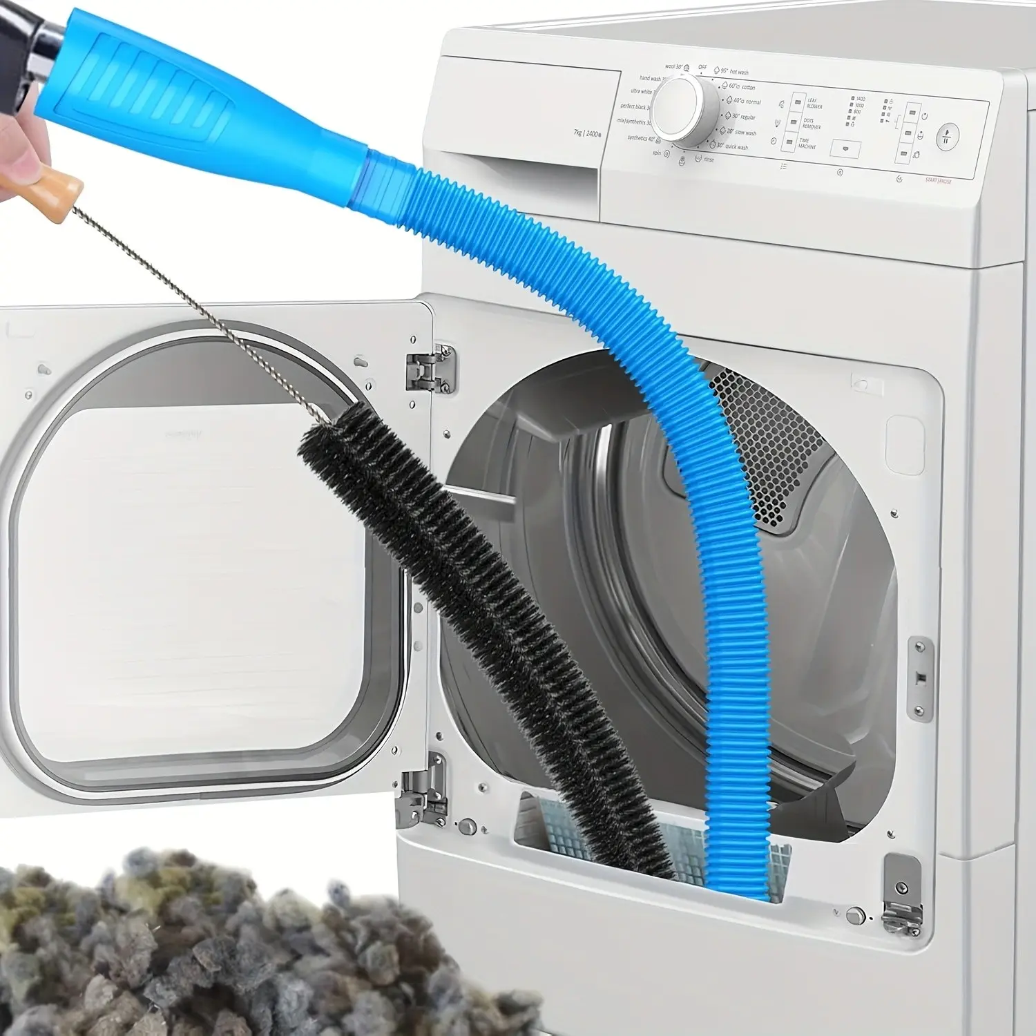 Dryer Vent Cleaner Kit, Home Cleaning Tools, House Cleaning Gadgets, Suction Vacuum, Hose & Brush for Dryer Vent Cleaning, Lint Remover with PP Tube & Brush, Dryer Vent Maintenance Tool for Fire Hazard, Fluff Removal