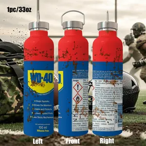 33oz 1000ML Industrial Oil Can Style Insulated Cup, Dual Layer Vacuum Stainless Steel, Leak-Proof Durable Design, 12h Heat Retention, Universal Use