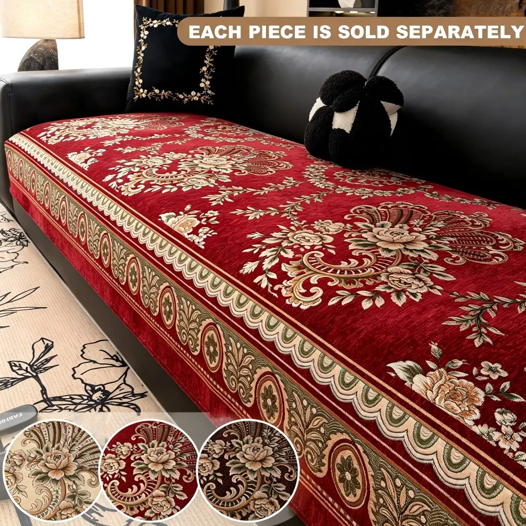 1 pc Modern Chenille Non-Slip Sofa Cover, Washable Sofa Protector, Luxurious High-End Sofa Slipcover for Living Room, Bedroom and Office Decor