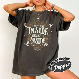 Ridoc Quest Squad Comfort Colors T-shirt, I Kept The Inside Thoughts Inside Tee, Onyx Storm Fourth Wing Shirt For Fans, Bookish Gift, Reading Shirt 914S