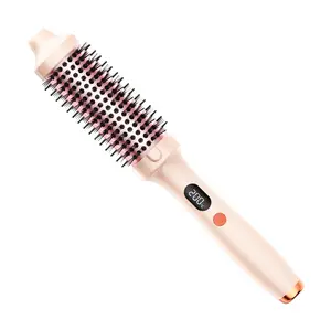 Wavy Blowout Boost Ionic Thermal Brush 1 1/2 Inch with LED Display, 320℉-392℉（160°C-200°C） for Different Hair Types, 120-240V Universal Voltage