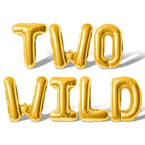 Letter Balloons - TWO WILD 16" Inch Alphabet Letters Foil Mylar Balloon 2nd Birthday Party Banner