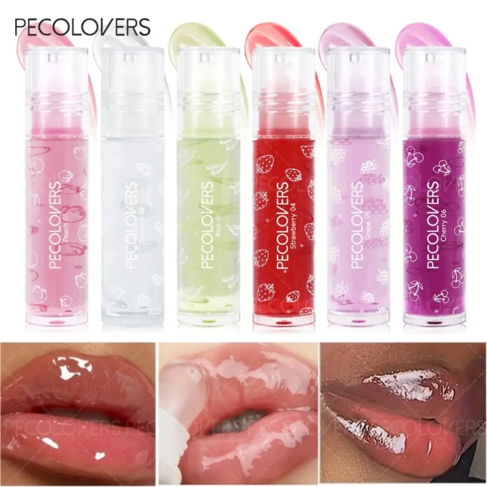1PC Fruit Smell Hydrating Moisturizing Radiant Glowy Lip Gloss, Nourishing, Long-Lasting, Transparent, Glossy, Roll-on Lip Oil Lip Makeup