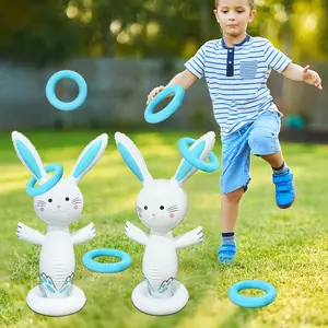 New Inflatable Standing Rabbit Balloon Set, Birthday Easter Holiday Party Decoration, Indoor Atmosphere Background Photo Prop