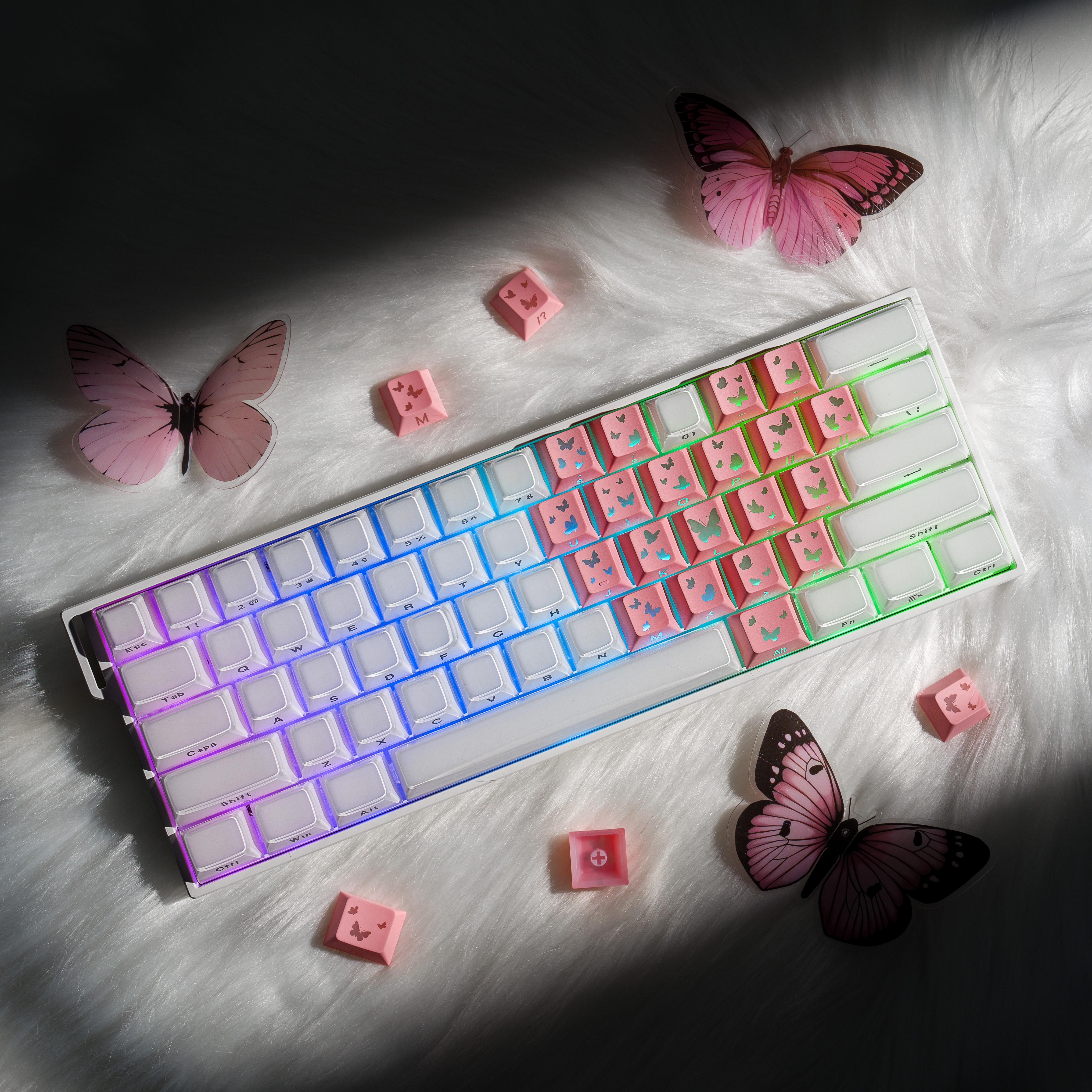 DigAura FlutterBloom OEM Profile IMD-Tech diy Keycaps 21-Key（only keycap, not include a keyboard）