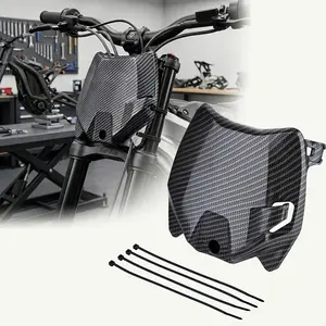 Electric Dirt Bike Front Plate License, Carbon Fiber Style, Compatible with Q20 S1/s2/y1/rx, Mx3/mx4/mx5, Mantis Dragster Pro, Soleil 01