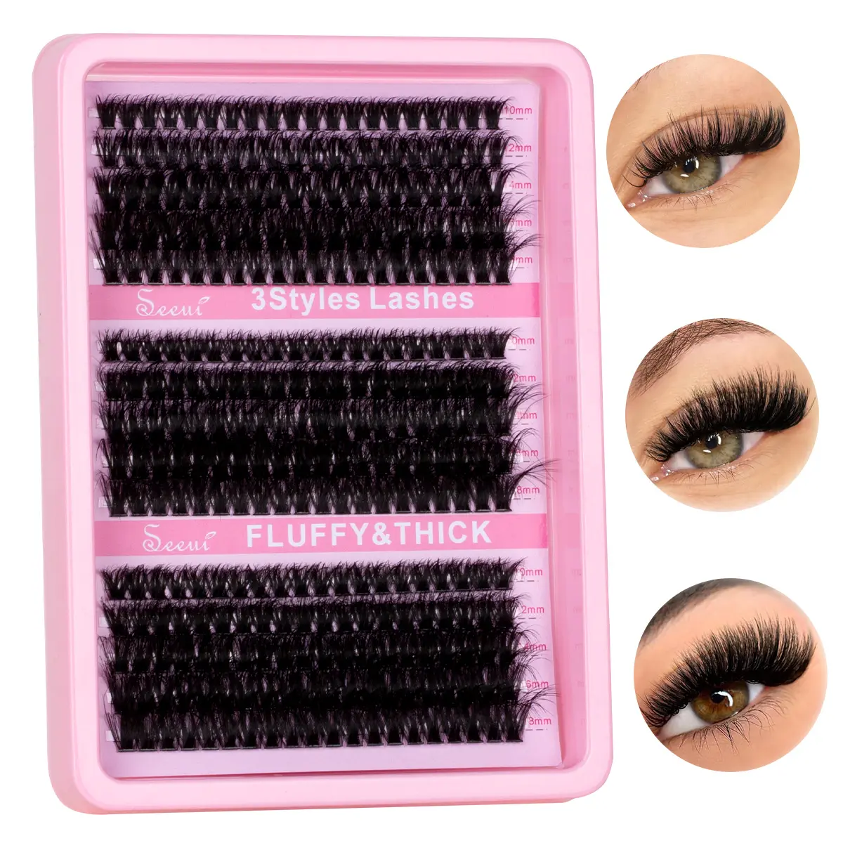 Lash Clusters Kit Mix Lash Kit 70D+80D+90D Cosmetic Eyelash Extension DIY Lash Extension Kit D Eyelash Extensions with Bond &Seal &Remove &Eyelash Tweezers Eyelashes and 10-18MM Cluster Lashes 300Pcs Eyelashes Extension Set
