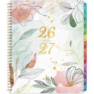 Planner 2026-2027 - Academic Planner 2026-2027, July 2026 - June 2027, 9" x 11", Weekly and Monthly Planner, Calendar Planner 2026-27, Colorful Tabs,  Pocket,  Daily Organizer - Floral