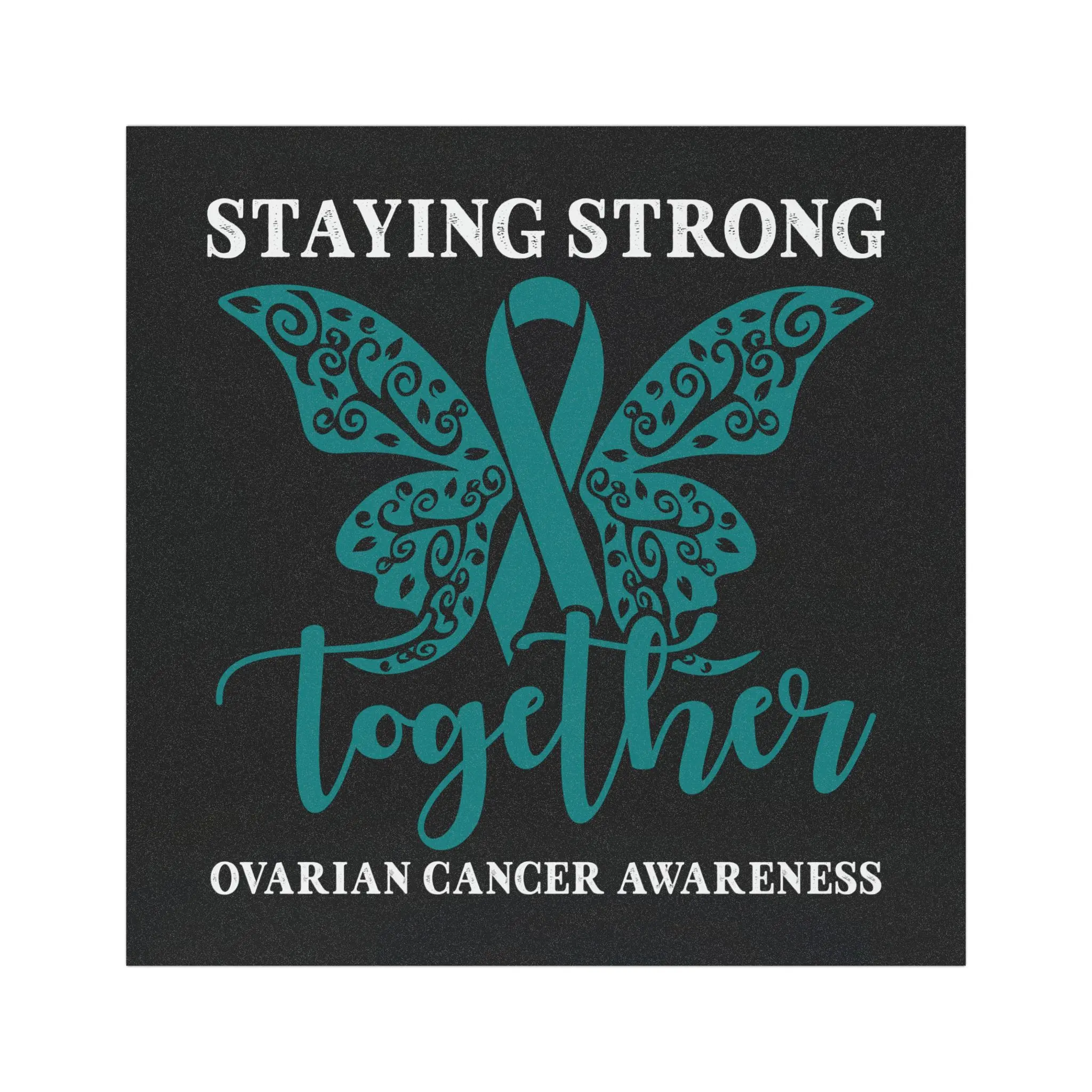 Ovarian Cancer Awareness Ribbon Butterfly car magnet | Staying Strong Together