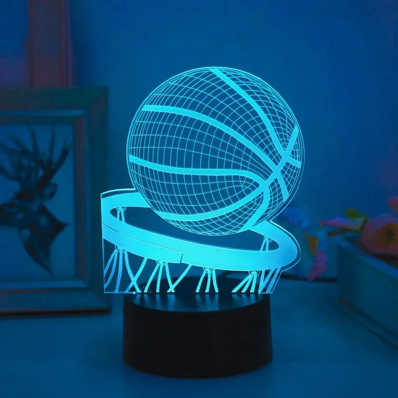 1pc 3D Basketball LED Night Light, LED Neon Sign, Touch Control with 7 Color Modes, USB Powered Table Lamp for Basketball Fans, Home Decorative Desk Lamp, Neon Lamps, LED Neon Lights, LED Decoration