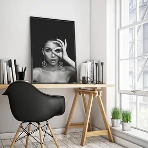 Zendaya Black & White Poster - Decorative Wall Art