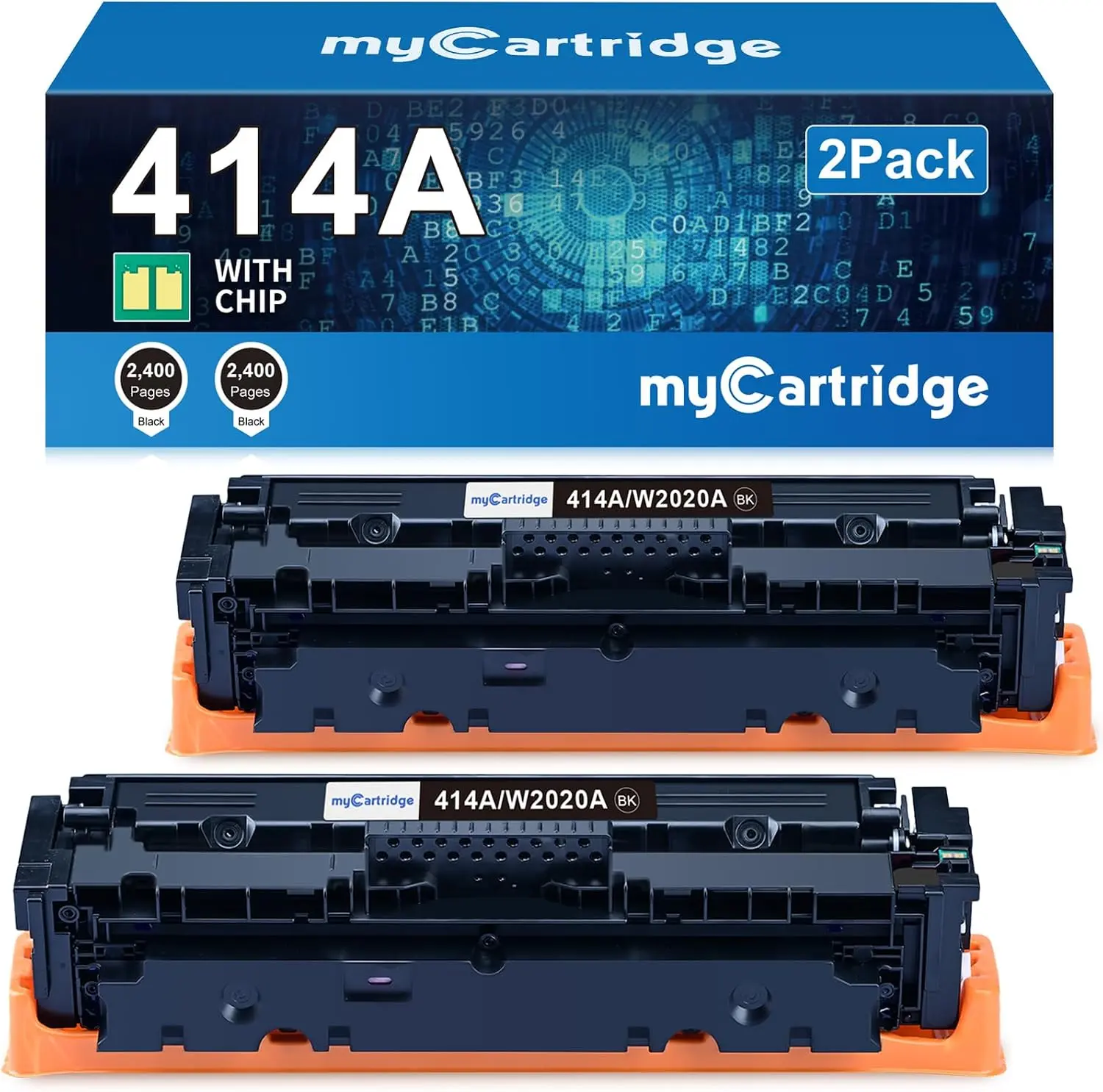 myCartridge 414A W2020A Black Toner Cartridges with Chips, Standard-Yield 2-Pack for HP M454dw M479fdw