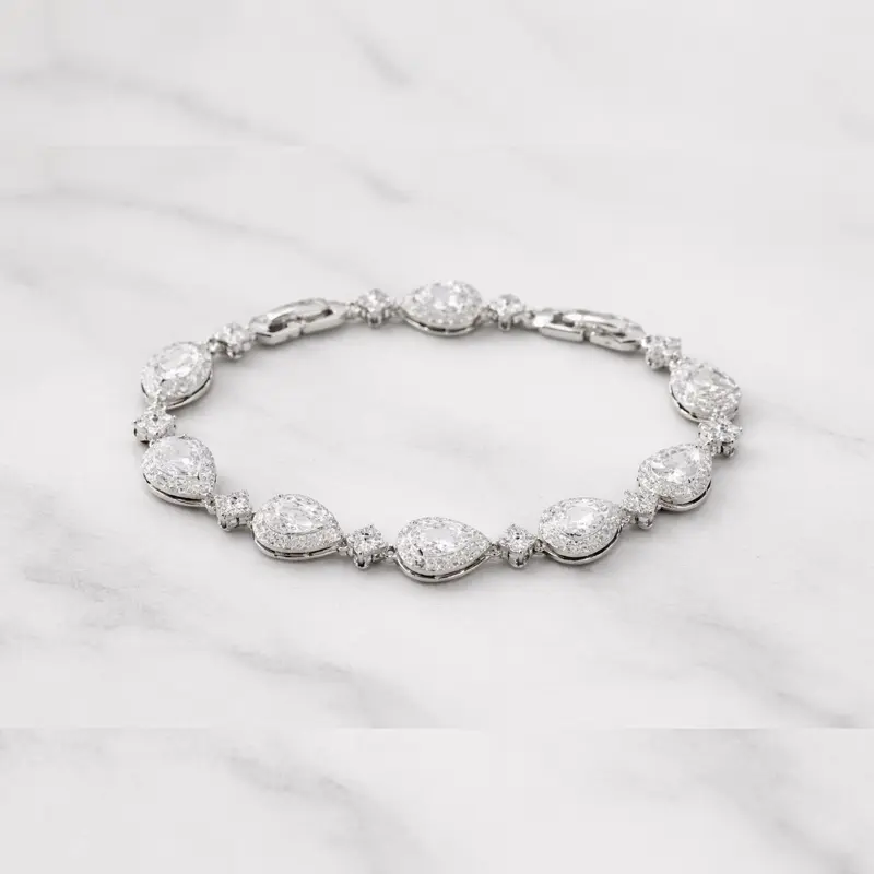 Retrowear Iced Out 5A CZ tennis bracelet with extension chain