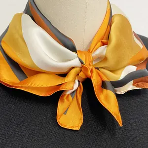 Wrapables Women's Satin Square Scarf, 26.5 x 26.5 Inch Neckerchief, Orange Shape