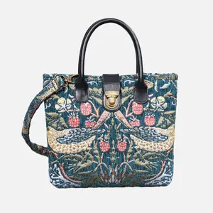 William Morris Strawberry Thief Tuck Lock Carpet Satchel