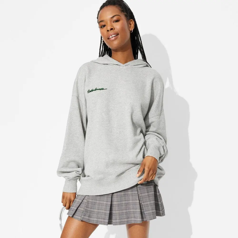 Women's Oversized Graphic Hoodie Sweatshirt "Rebalance" - Wild Fable™ Heather Gray L