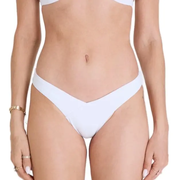 Azelie Swim The Grace V-Cut Bikini Bottom in White