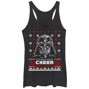 Women's Star Wars Ugly Christmas Lack of Cheer Snowflake Racerback Tank Top