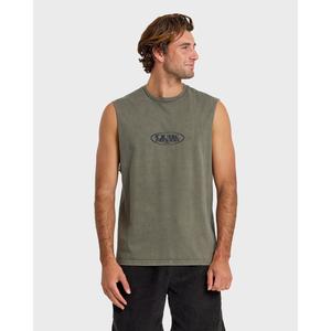 Quiksilver | Blends Oversized Acid Wash Tank Top | Men's Graphic Print Breathable | Sun Protection & Everyday Wear